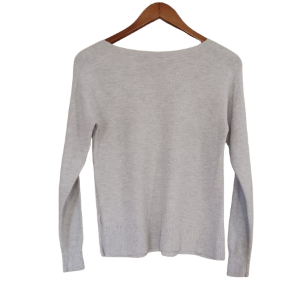 AMERICAN EAGLE OUTFITTERS Light Gray Knit Crewneck Long Sleeve Sweater Top XS